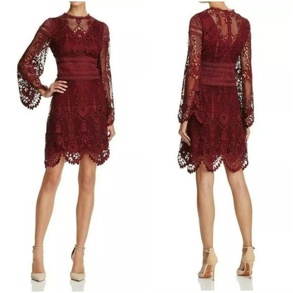 Laundry By Shelli Segal Dresses & Skirts - Laundry by Shelli Segal Burgundy Lace Dress sz 2